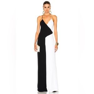 Cushnie Et Ochs Colorblock Jumpsuit Wide Leg Sleeveless White/Black, Size 8